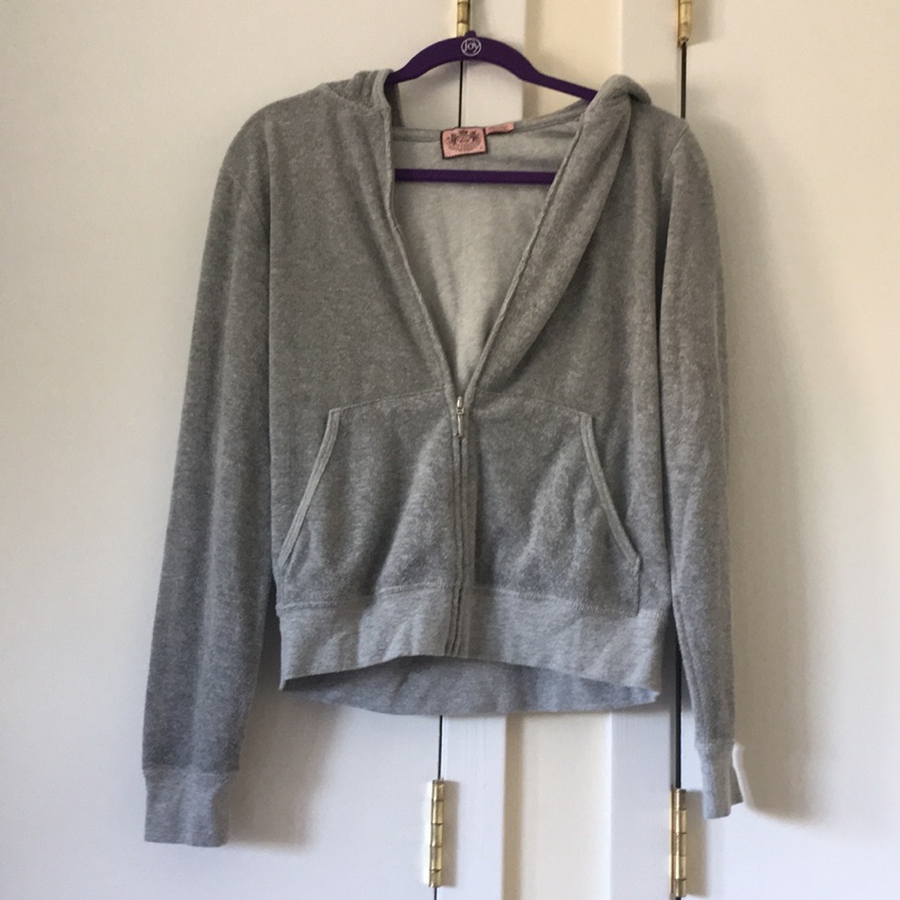 Juicy Couture Grey Hooded Track Jacket Size XL